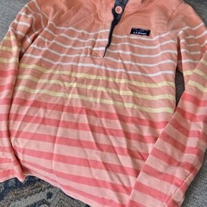 L.L. Bean Long Sleeve Orange and Yellow Tee